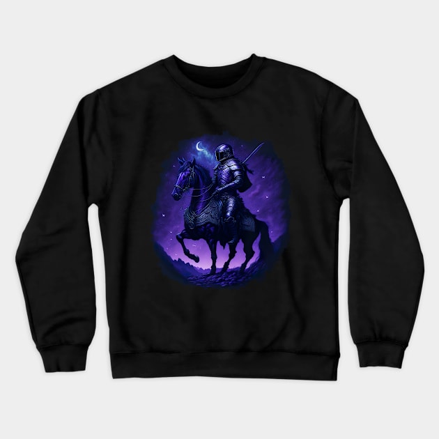 "Warrior of the Night: A Magical Warrior Embracing Splendor" Crewneck Sweatshirt by Hexen_3